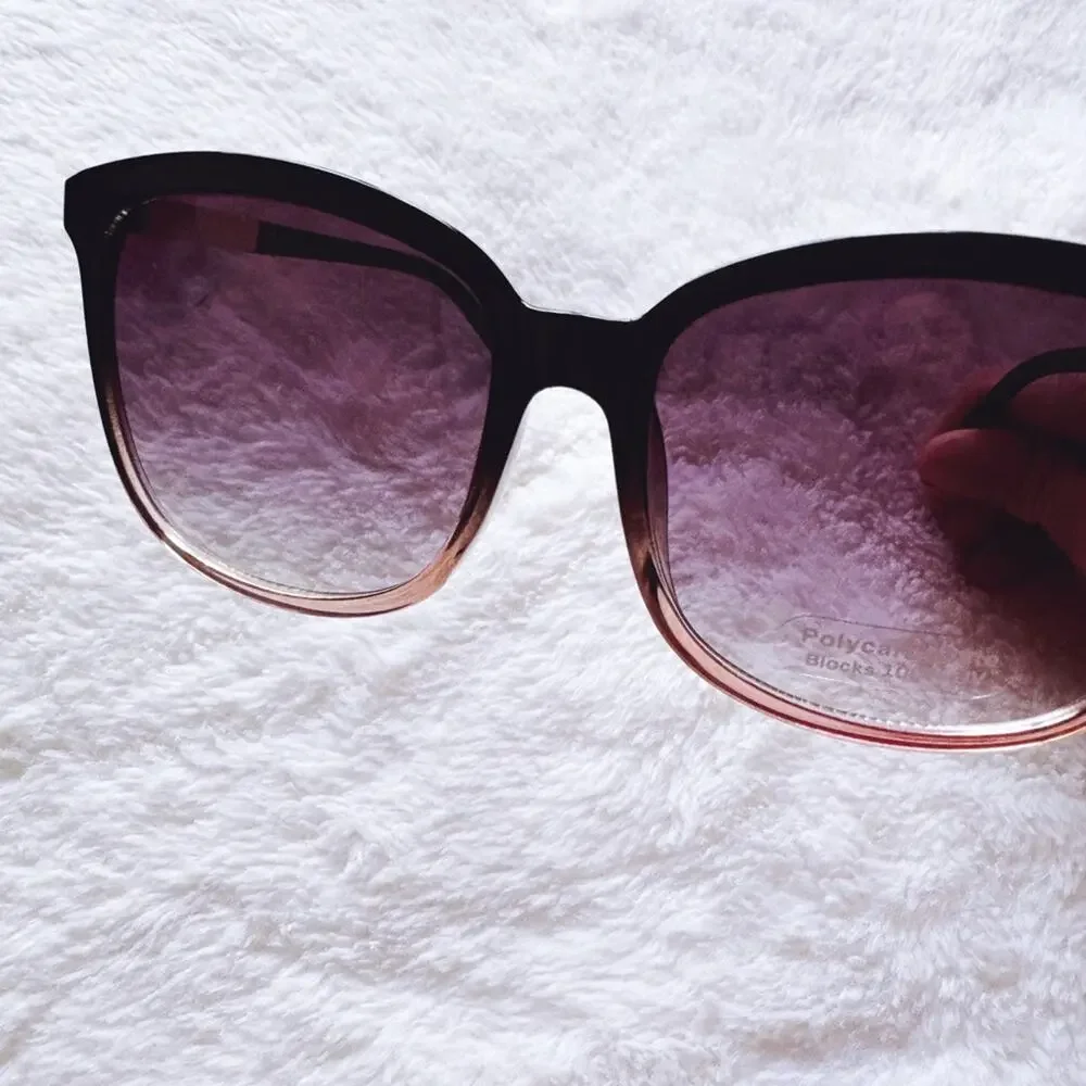 Joanne Clear w/ Purple Tint Square Sunglasses